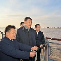 習近平在山東東營考察黃河入?？?砂石高質量發展提上日程